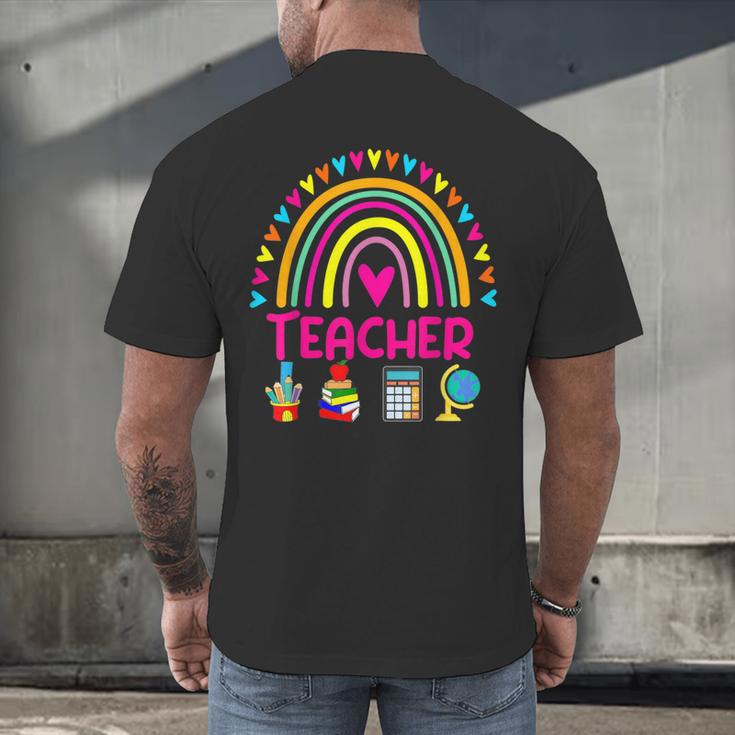 Future Kids Career Teacher Rainbow Boy Girl Graduations Men's Back Print T-Shirt, gift for family, gift for coworker Future Kids Career Teacher Rainbow Boy Girl Graduations Men's Back Print T-Shirt, gift for family, gift for coworker