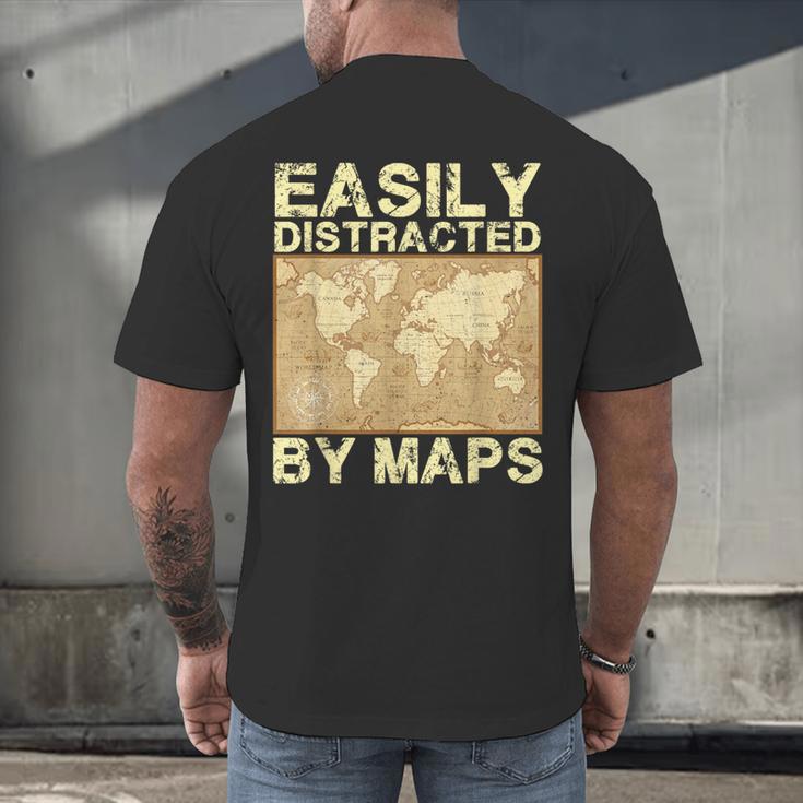 Geography Teacher Easily Distracted By Maps Men's Back Print T-Shirt, gift for family, gift for coworker Geography Teacher Easily Distracted By Maps Men's Back Print T-Shirt, gift for family, gift for coworker