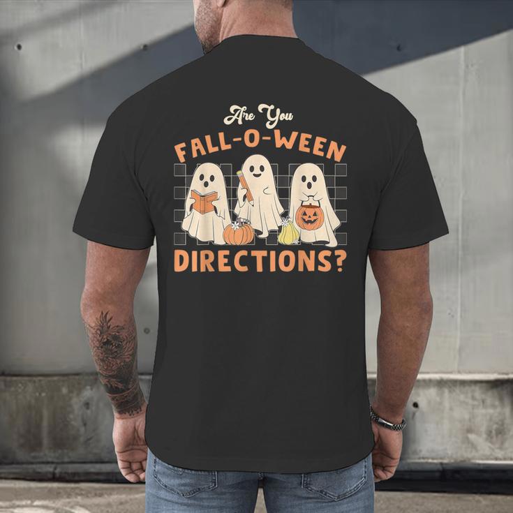 Ghost Are You Fall-O-Ween Directions Teacher Halloween Men's Back Print T-Shirt, gift for family, gift for coworker Ghost Are You Fall-O-Ween Directions Teacher Halloween Men's Back Print T-Shirt, gift for family, gift for coworker