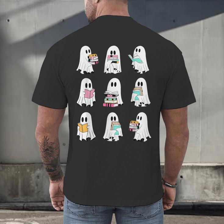 Ghost Reading Books Spooky Librarian Teacher Women Men's Back Print T-Shirt, gift for family, gift for coworker Ghost Reading Books Spooky Librarian Teacher Women Men's Back Print T-Shirt, gift for family, gift for coworker