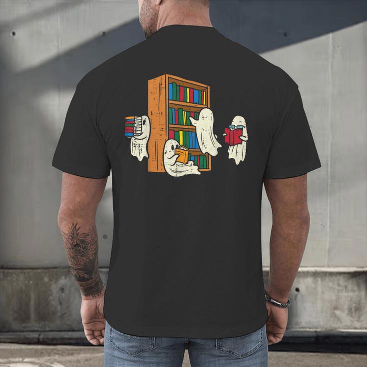 Ghosts Reading Books Teacher Halloween Librarian Boooks Men's Back Print T-Shirt, gift for family, gift for coworker Ghosts Reading Books Teacher Halloween Librarian Boooks Men's Back Print T-Shirt, gift for family, gift for coworker