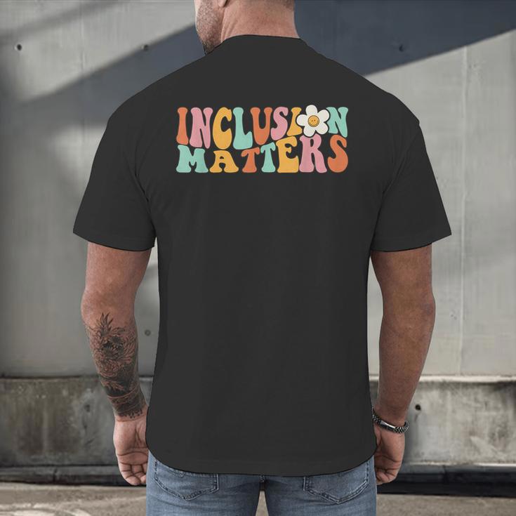 Gnoovy Vintage Inclusion Matters Special Education Teacher Men's Back Print T-Shirt, gift for family, gift for coworker Gnoovy Vintage Inclusion Matters Special Education Teacher Men's Back Print T-Shirt, gift for family, gift for coworker