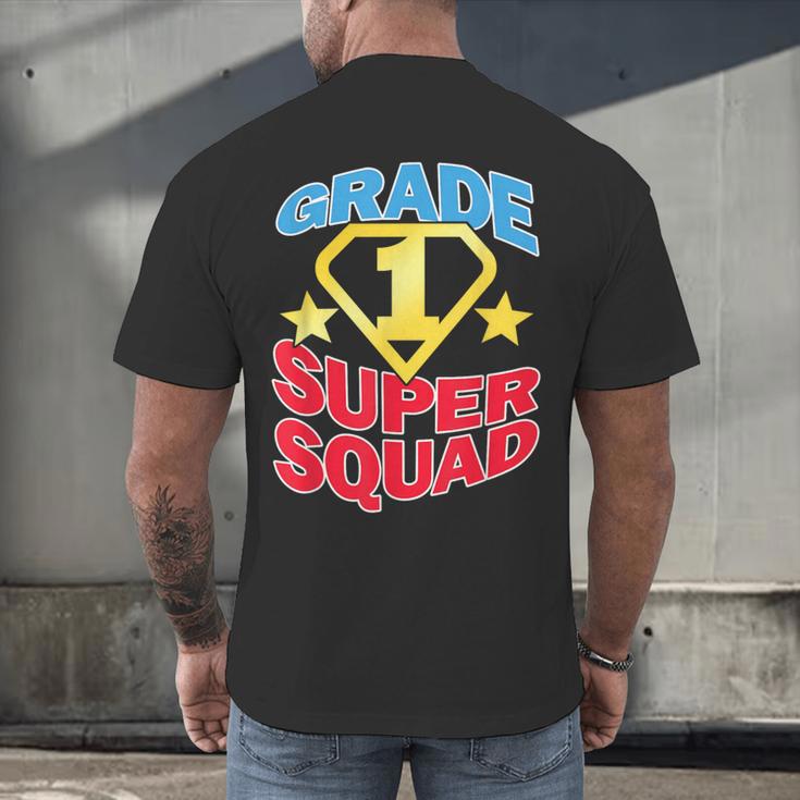 Grade 1 Super Squad Superhero Teacher Team Men's Back Print T-Shirt, gift for family, gift for coworker Grade 1 Super Squad Superhero Teacher Team Men's Back Print T-Shirt, gift for family, gift for coworker