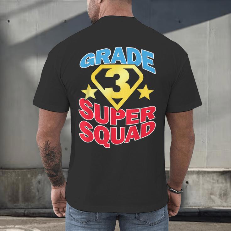 Grade 3 Super Squad Superhero Teacher Team Men Women Girls Kids Men's Back Print T-Shirt, gift for family, gift for coworker