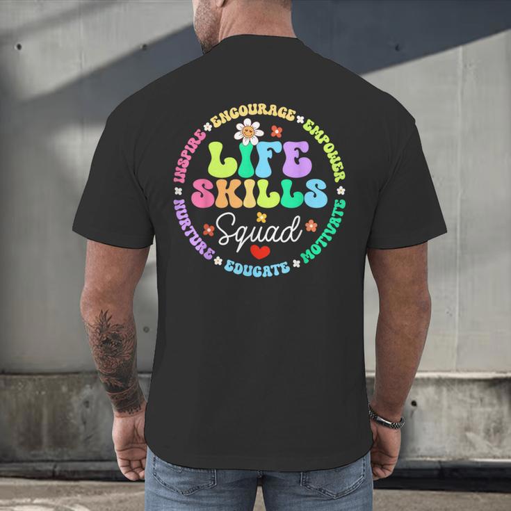 Groovy Life Skills Squad Teacher Special Ed SPED Team Crew Men's Back Print T-Shirt, gift for family, gift for coworker