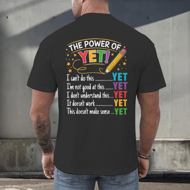Growth Mindset Teacher Power Of Yet Inspirational Men's Back Print T-Shirt, gift for family, gift for coworker Growth Mindset Teacher Power Of Yet Inspirational Men's Back Print T-Shirt, gift for family, gift for coworker