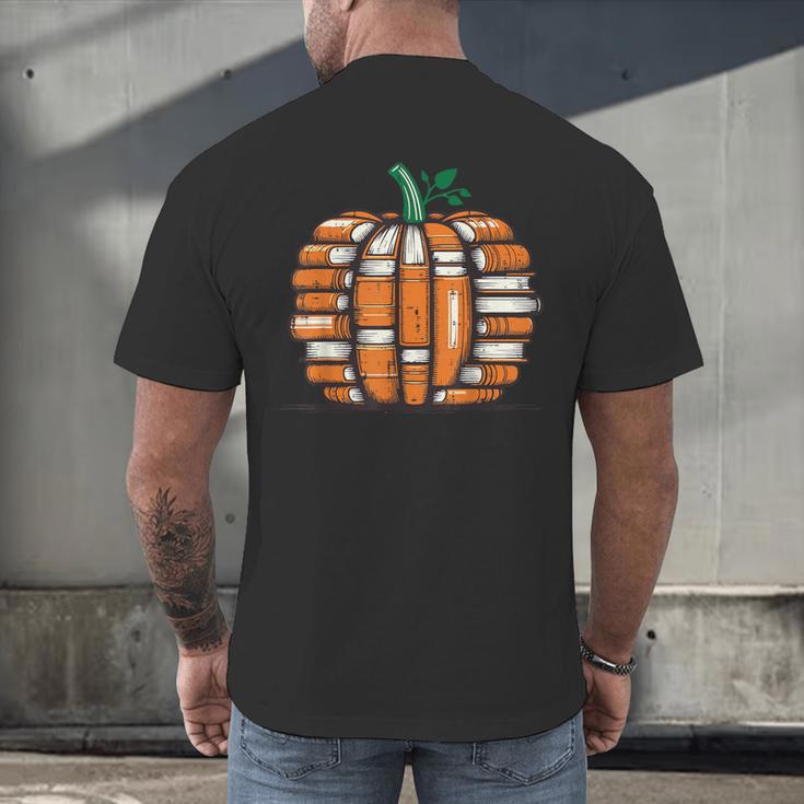 Halloween Books Pumpkin Reading Teacher Fall Men Women Men's Back Print T-Shirt, gift for family, gift for coworker Halloween Books Pumpkin Reading Teacher Fall Men Women Men's Back Print T-Shirt, gift for family, gift for coworker