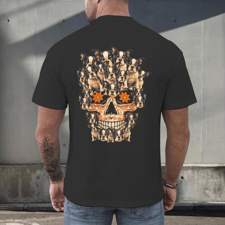 Halloween Costume Skull Boston Terrier Dog Lover For Men Women Kids Men's Back Print T-Shirt, gift for family, gift for coworker