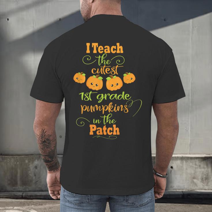 Halloween Cutest Pumpkins First Grade Teacher Men's Back Print T-Shirt, gift for family, gift for coworker Halloween Cutest Pumpkins First Grade Teacher Men's Back Print T-Shirt, gift for family, gift for coworker