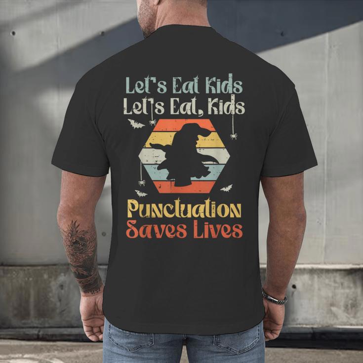 Halloween Lets Eat Kids English Teacher Costume Women Men's Back Print T-Shirt, gift for family, gift for coworker