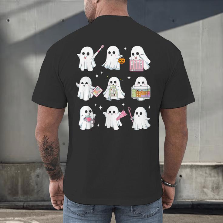 Halloween Ghost Speech Therapy SLP Fall Teacher Tee Men's Back Print T-Shirt, gift for family, gift for coworker