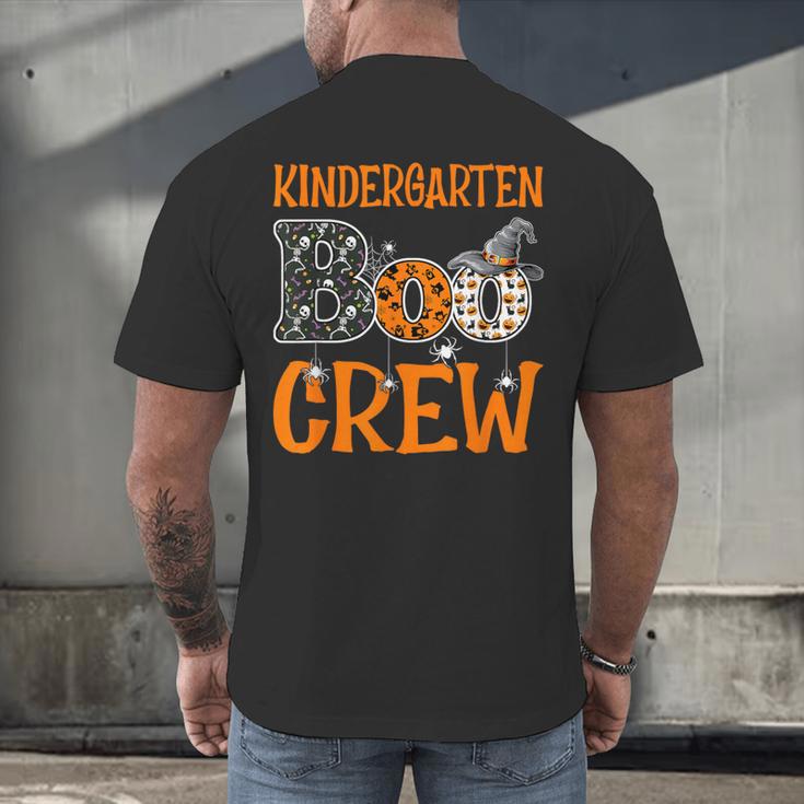 Halloween Kindergarten Boo Crew Kinder Teacher Student Men's Back Print T-Shirt, gift for family, gift for coworker Halloween Kindergarten Boo Crew Kinder Teacher Student Men's Back Print T-Shirt, gift for family, gift for coworker