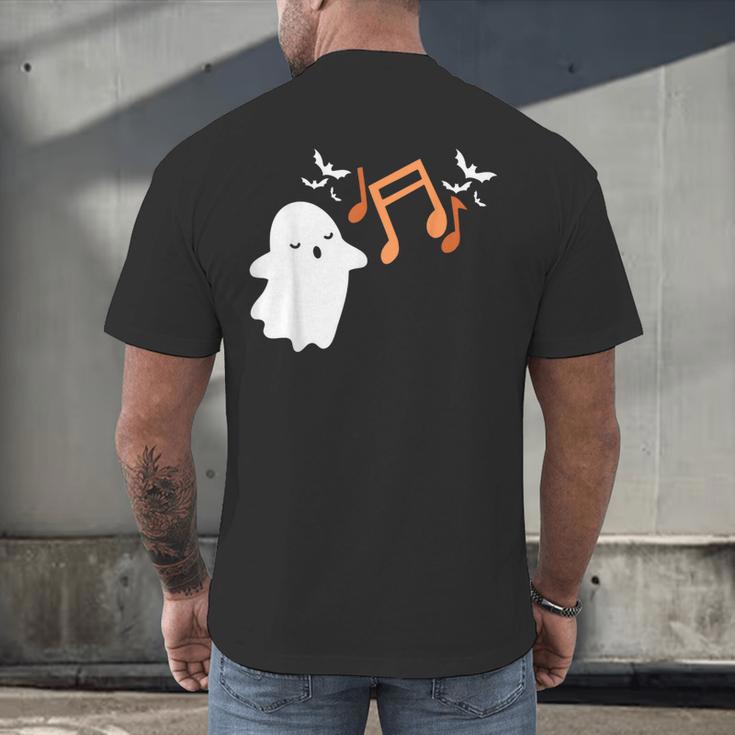 Halloween Music Note Ghost Teacher Fall Musical Instrument Men's Back Print T-Shirt, gift for family, gift for coworker Halloween Music Note Ghost Teacher Fall Musical Instrument Men's Back Print T-Shirt, gift for family, gift for coworker