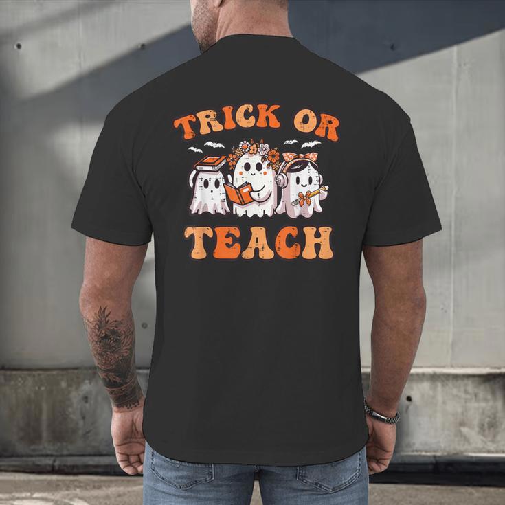 Halloween Teacher Ghosts Trick Or Teach Retro Costume Women Men's Back Print T-Shirt, gift for family, gift for coworker Halloween Teacher Ghosts Trick Or Teach Retro Costume Women Men's Back Print T-Shirt, gift for family, gift for coworker
