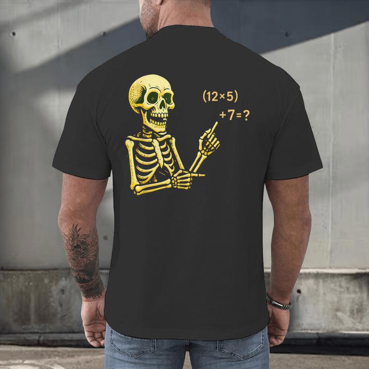 Halloween Teacher Six Seven 6 7 Skeleton Spooky Costume Men's Back Print T-Shirt, gift for family, gift for coworker Halloween Teacher Six Seven 6 7 Skeleton Spooky Costume Men's Back Print T-Shirt, gift for family, gift for coworker