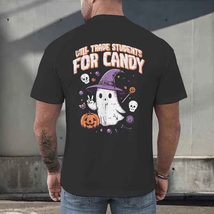 Halloween Teacher Trade Students For Candy Costume Women Men's Back Print T-Shirt, gift for family, gift for coworker