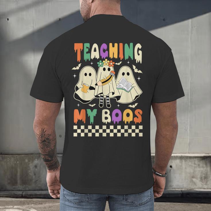 Halloween Teaching My Boos Cute Ghost Teacher Life Costume Men's Back Print T-Shirt, gift for family, gift for coworker