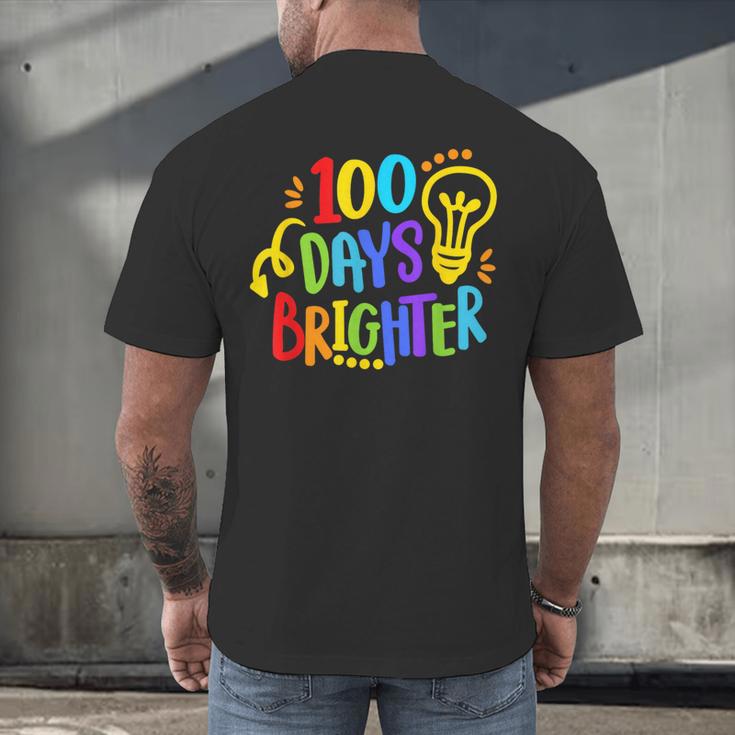 Happy 100th Day Of School 100 Days Brighter Girls Teacher Men's Back Print T-Shirt, gift for family, gift for coworker Happy 100th Day Of School 100 Days Brighter Girls Teacher Men's Back Print T-Shirt, gift for family, gift for coworker