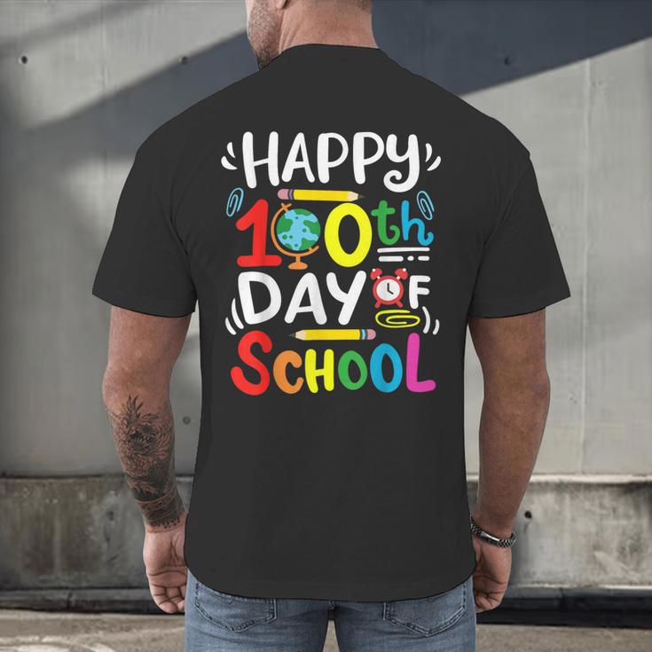 Happy 100th Day Of School 100 Days Of School Teacher Student Men's Back Print T-Shirt, gift for family, gift for coworker