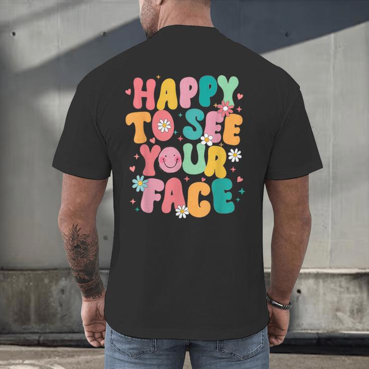 Happy To See Your Face Teacher Disco Ball Back To School Men's Back Print T-Shirt, gift for family, gift for coworker Happy To See Your Face Teacher Disco Ball Back To School Men's Back Print T-Shirt, gift for family, gift for coworker