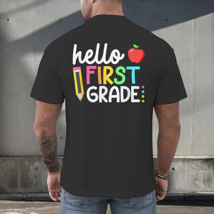 Hello First Grade Team 1st Grade Back To School Teacher Kids Men's Back Print T-Shirt, gift for family, gift for coworker Hello First Grade Team 1st Grade Back To School Teacher Kids Men's Back Print T-Shirt, gift for family, gift for coworker