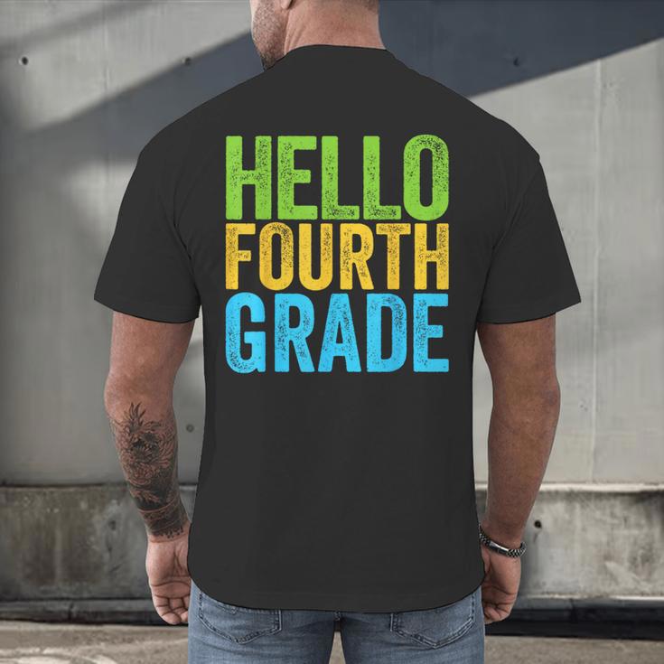 Hello Fourth Grade Shirt 4th Grade Boy Girl Student Teacher Men's Back Print T-Shirt, gift for family, gift for coworker