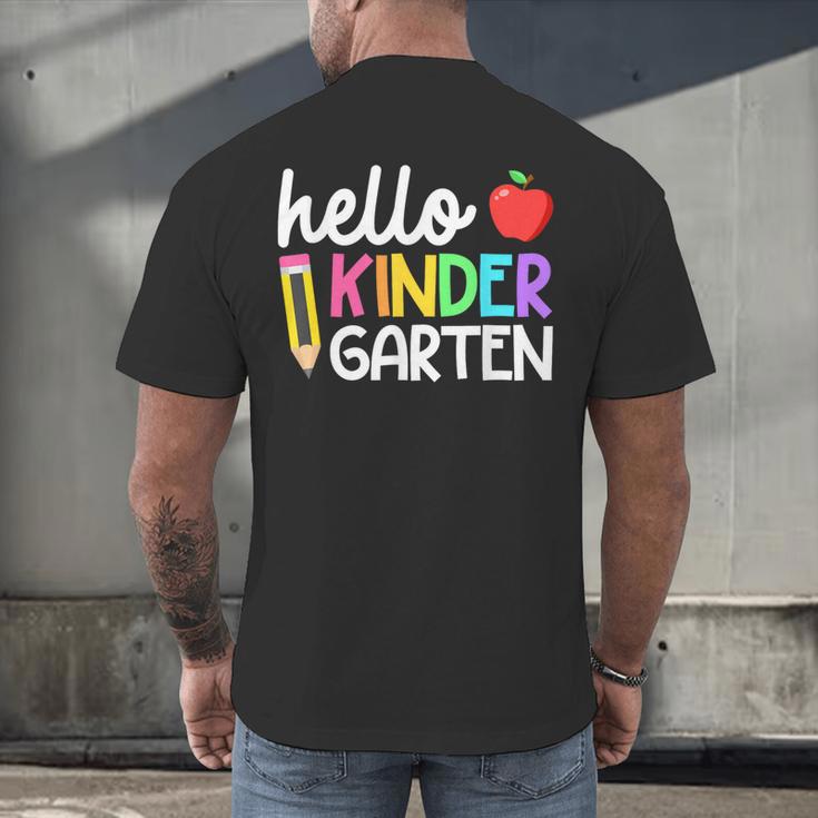 Hello Kindergarten Team Kinder Back To School Teacher Kids Men's Back Print T-Shirt, gift for family, gift for coworker
