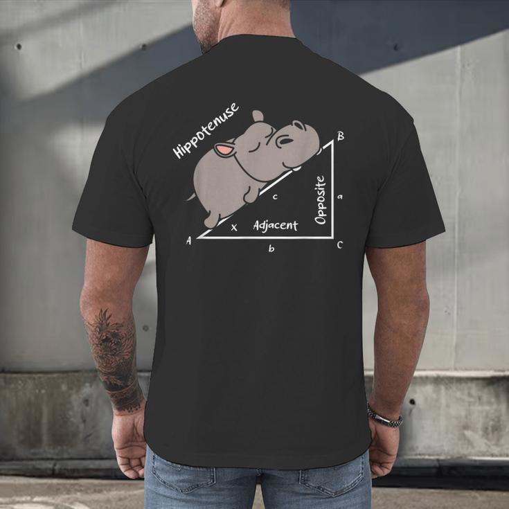Hippotenuse Hippo Angle Function Hypotenuse Math Teacher Men's Back Print T-Shirt, gift for family, gift for coworker Hippotenuse Hippo Angle Function Hypotenuse Math Teacher Men's Back Print T-Shirt, gift for family, gift for coworker