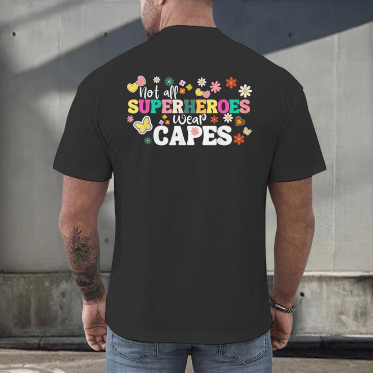 Hot All Superheroes Wear Capes Cute Teacher End Of School Men's Back Print T-Shirt, gift for family, gift for coworker Hot All Superheroes Wear Capes Cute Teacher End Of School Men's Back Print T-Shirt, gift for family, gift for coworker