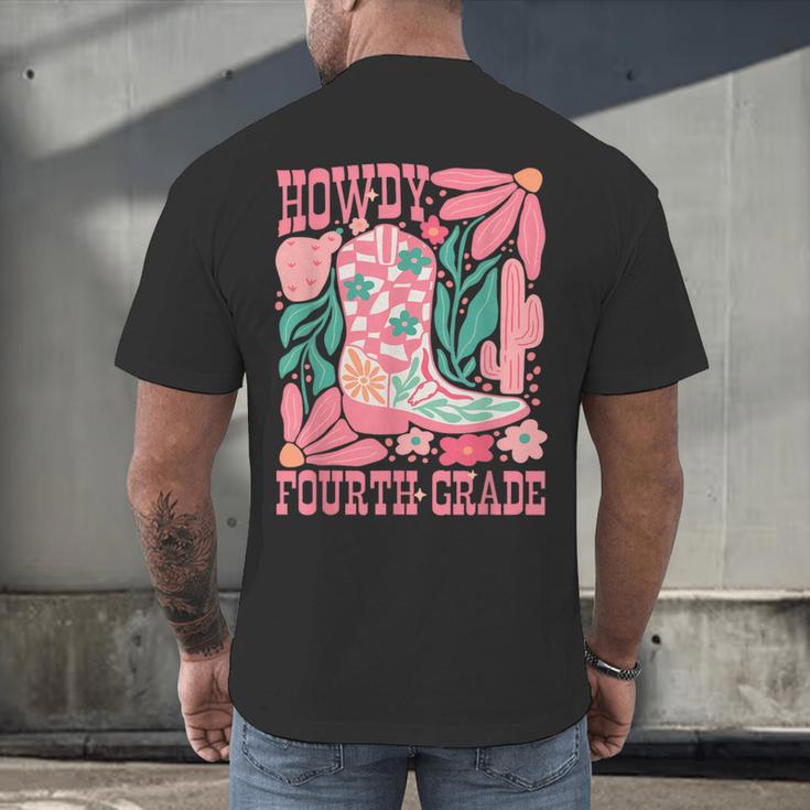 Howdy Fourth Grade Western 4th Grade Teacher Cowboy Cowgirl Men's Back Print T-Shirt, gift for family, gift for coworker Howdy Fourth Grade Western 4th Grade Teacher Cowboy Cowgirl Men's Back Print T-Shirt, gift for family, gift for coworker
