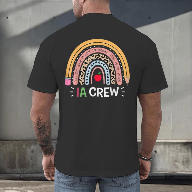 IA Crew Instructional Assistant Rainbow Teachers Aide Men's Back Print T-Shirt, gift for family, gift for coworker IA Crew Instructional Assistant Rainbow Teachers Aide Men's Back Print T-Shirt, gift for family, gift for coworker