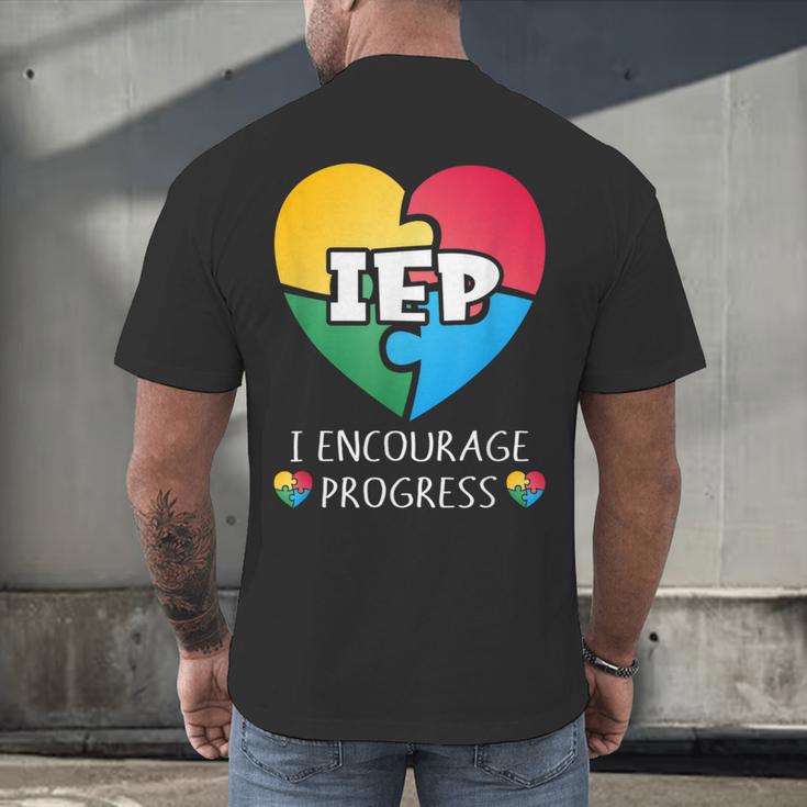 IEP I Encourage Progress Special Education School Teacher Men's Back Print T-Shirt, gift for family, gift for coworker