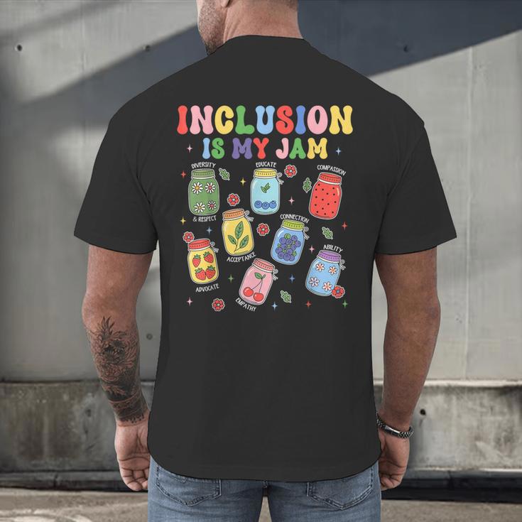 Inclusion Is My Jam SPED Teacher Special Education Life Men's Back Print T-Shirt, gift for family, gift for coworker Inclusion Is My Jam SPED Teacher Special Education Life Men's Back Print T-Shirt, gift for family, gift for coworker