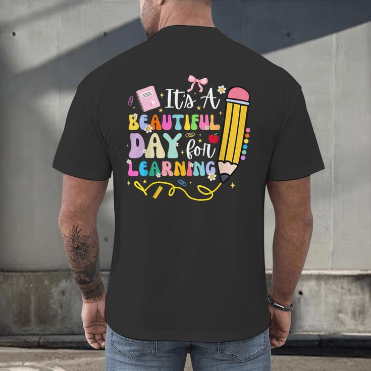 It's Beautiful Day For Learning Teacher Students Girls Boys Men's Back Print T-Shirt, gift for family, gift for coworker