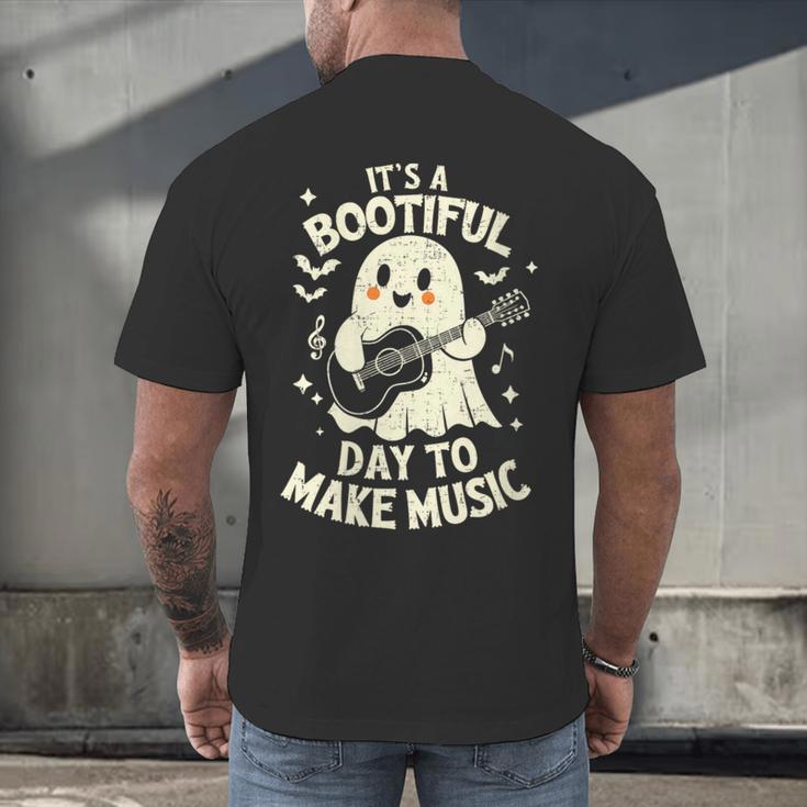 It's A Bootiful Day To Make Music Halloween Music Teacher Men's Back Print T-Shirt, gift for family, gift for coworker It's A Bootiful Day To Make Music Halloween Music Teacher Men's Back Print T-Shirt, gift for family, gift for coworker