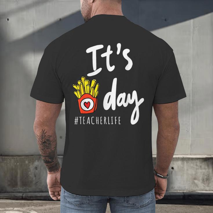 It's Fry Day Teacher Life Men's Back Print T-Shirt, gift for family, gift for coworker It's Fry Day Teacher Life Men's Back Print T-Shirt, gift for family, gift for coworker