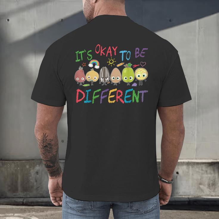 It's Ok To Be Different Apple Teacher Autism Awareness Men's Back Print T-Shirt, gift for family, gift for coworker It's Ok To Be Different Apple Teacher Autism Awareness Men's Back Print T-Shirt, gift for family, gift for coworker