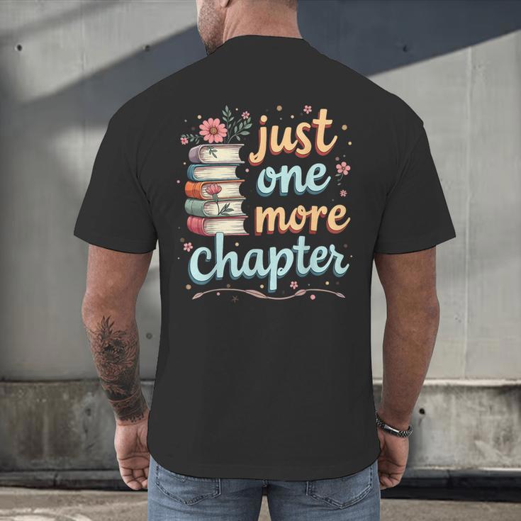 Just One More Chapter Book Reading Floral Teacher Book Lover Men's Back Print T-Shirt, gift for family, gift for coworker