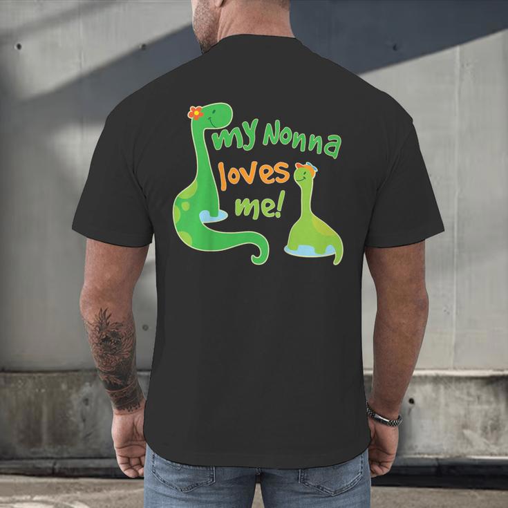 Kids My Nonna Loves Me Dinosaur Grandson Men's Back Print T-Shirt, gift for family, gift for coworker