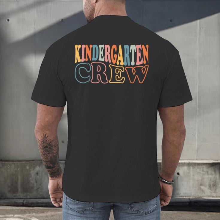 Kinder Crew Kindergarten Teacher First 1st Day Of School Men's Back Print T-Shirt, gift for family, gift for coworker