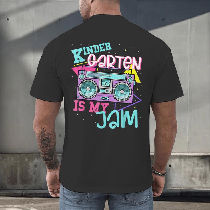 Kindergarten Is My Jam Cute Teacher Shirt 80's 90's Styl Men's Back Print T-Shirt, gift for family, gift for coworker Kindergarten Is My Jam Cute Teacher Shirt 80's 90's Styl Men's Back Print T-Shirt, gift for family, gift for coworker