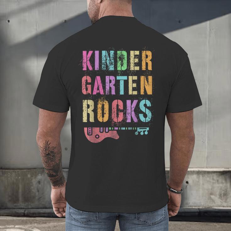 KINDERGARTEN ROCKS Teacher Crew Rock Star Kinder Team Men's Back Print T-Shirt, gift for family, gift for coworker KINDERGARTEN ROCKS Teacher Crew Rock Star Kinder Team Men's Back Print T-Shirt, gift for family, gift for coworker