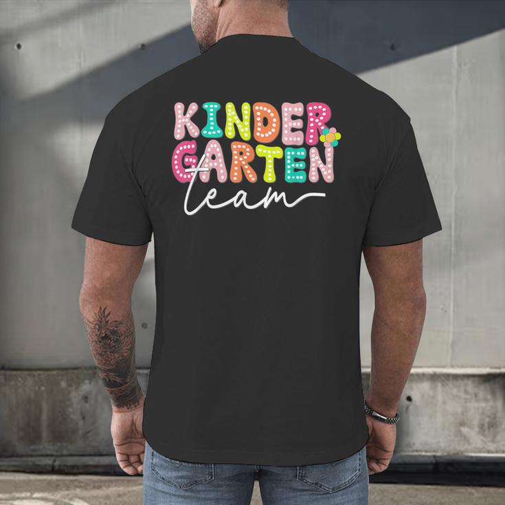 Kindergarten Team Teacher Back To School Kindergarten Squad Men's Back Print T-Shirt, gift for family, gift for coworker