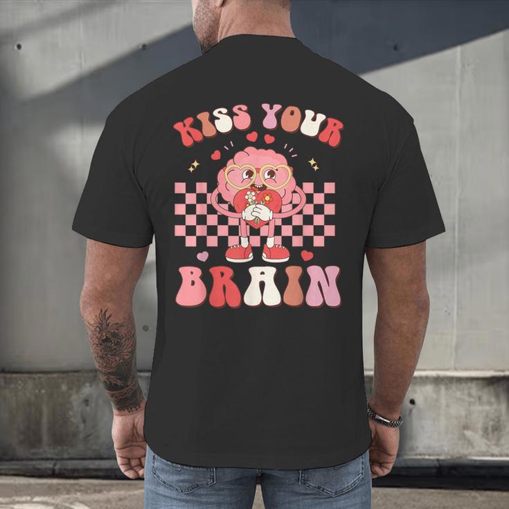 Kiss Your Brain Valentines Test Day Teacher Squad Kids Men's Back Print T-Shirt, gift for family, gift for coworker Kiss Your Brain Valentines Test Day Teacher Squad Kids Men's Back Print T-Shirt, gift for family, gift for coworker
