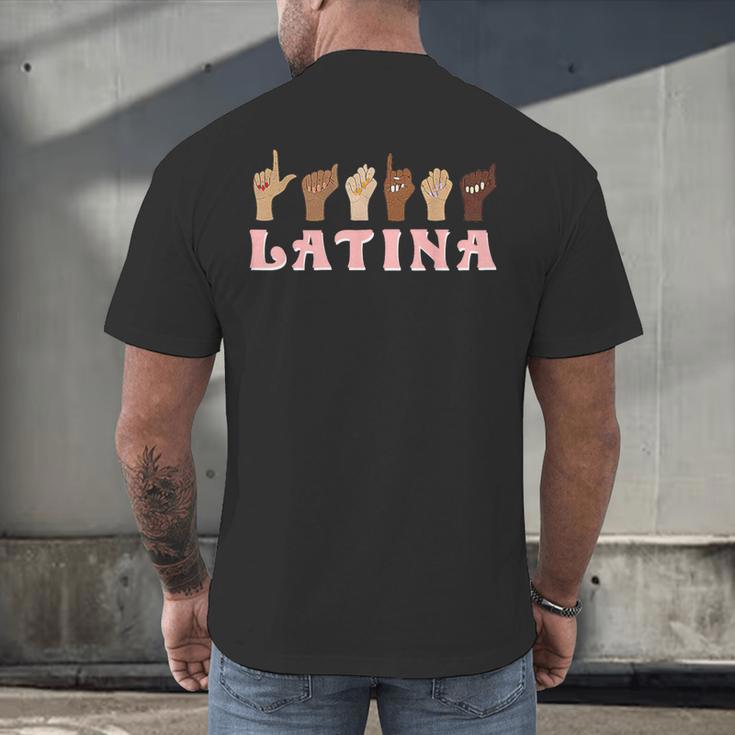 Latina ASL American Sign Language Latina Power ASL Teacher Men's Back Print T-Shirt, gift for family, gift for coworker Latina ASL American Sign Language Latina Power ASL Teacher Men's Back Print T-Shirt, gift for family, gift for coworker