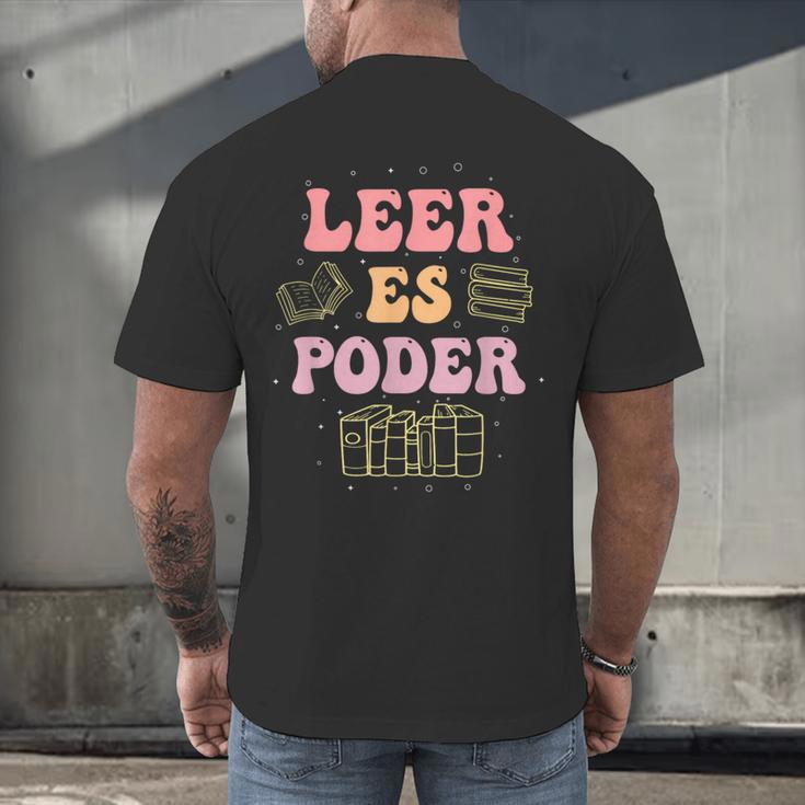 Leer Es Poder Groovy Spanish Teacher Bilingual Maestra Men Women Men's Back Print T-Shirt, gift for family, gift for coworker Leer Es Poder Groovy Spanish Teacher Bilingual Maestra Men Women Men's Back Print T-Shirt, gift for family, gift for coworker