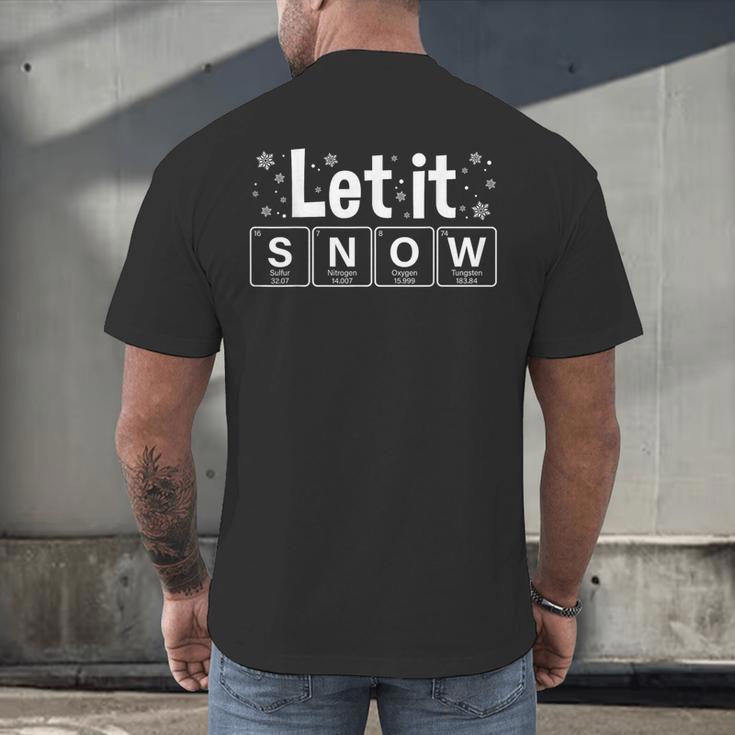 Let It Snow Christmas Pajamas Chemistry Teacher Men's Back Print T-Shirt, gift for family, gift for coworker Let It Snow Christmas Pajamas Chemistry Teacher Men's Back Print T-Shirt, gift for family, gift for coworker