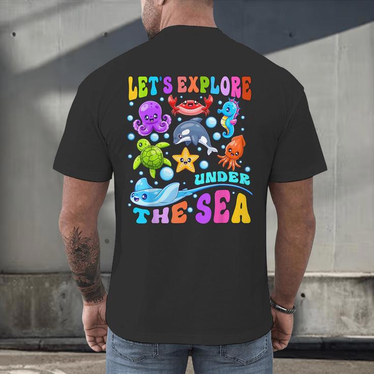 Let's Explore Under The Sea Back To School Student Teacher Men's Back Print T-Shirt, gift for family, gift for coworker Let's Explore Under The Sea Back To School Student Teacher Men's Back Print T-Shirt, gift for family, gift for coworker