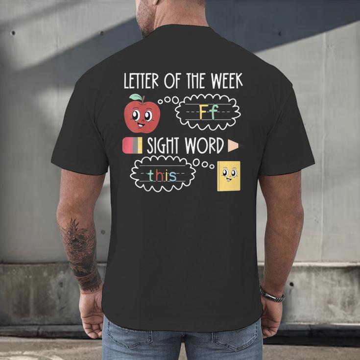 Letter Of The Week Ff Sight Word Teacher Squad Men's Back Print T-Shirt, gift for family, gift for coworker Letter Of The Week Ff Sight Word Teacher Squad Men's Back Print T-Shirt, gift for family, gift for coworker
