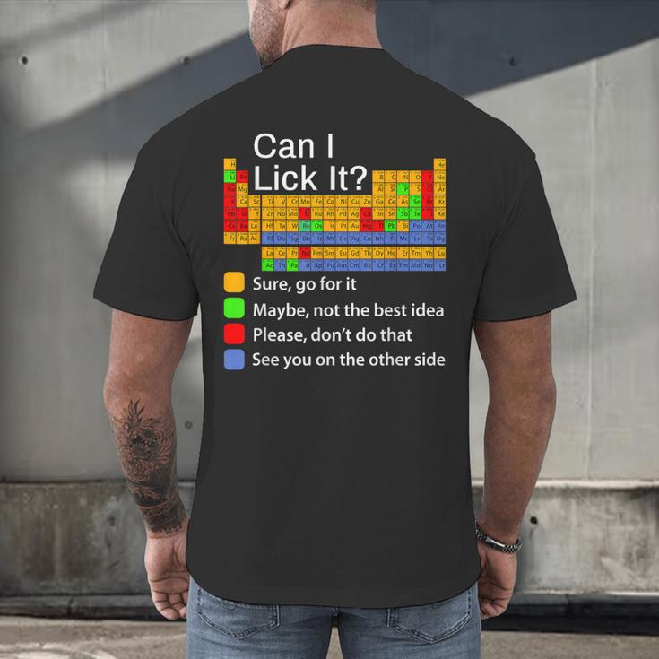 Can I Lick It Periodic Table Chemistry Teachers Men's Back Print T-Shirt, gift for family, gift for coworker Can I Lick It Periodic Table Chemistry Teachers Men's Back Print T-Shirt, gift for family, gift for coworker